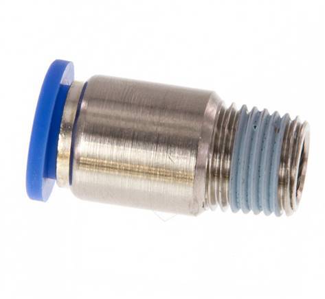 10mm x R1/4'' Push-in Fitting with Male Threads Brass/PA 66 NBR Inner Hexagon [2 Pieces]