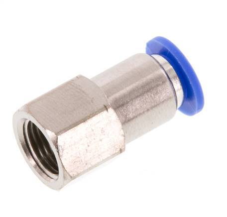 6mm x G1/8'' Push-in Fitting with Female Threads Brass/PA 66 NBR [2 Pieces]