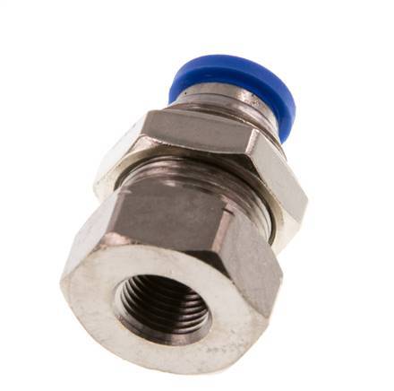 Racor rápido de 8mm x G1/8'' con rosca hembra Latón/PA 66 NBR Bulkhead [2 Piezas]