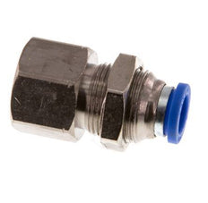 8mm x G1/4'' Push-in Fitting with Female Threads Brass/PA 66 NBR Bulkhead [2 Pieces]