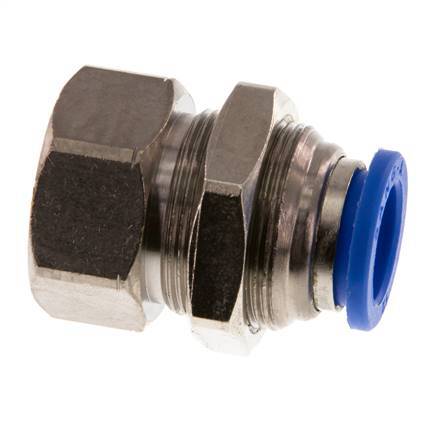 Racor rápido de 12 mm x G1/4'' con rosca hembra Pasamuros de latón/PA 66 NBR