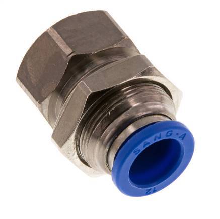 Racor rápido de 12 mm x G1/4'' con rosca hembra Pasamuros de latón/PA 66 NBR