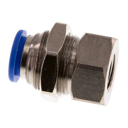 Racor rápido de 12 mm x G1/4'' con rosca hembra Pasamuros de latón/PA 66 NBR