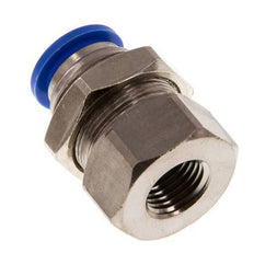 Racor rápido de 12 mm x G1/4'' con rosca hembra Pasamuros de latón/PA 66 NBR