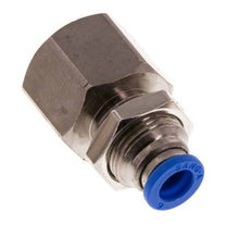 6mm x G3/8'' Push-in Fitting with Female Threads Brass/PA 66 NBR Bulkhead [2 Pieces]