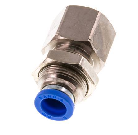 Racor rápido de 8mm x G3/8'' con rosca hembra Latón/PA 66 NBR Bulkhead [2 Piezas]