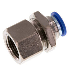 10mm x G3/8'' Push-in Fitting with Female Threads Brass/PA 66 NBR Bulkhead
