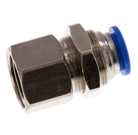 Racor rápido de 12 mm x G1/2'' con rosca hembra Pasamuros de latón/PA 66 NBR