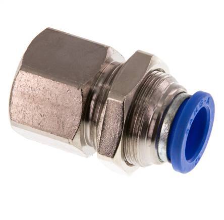 Racor rápido de 12 mm x G1/2'' con rosca hembra Pasamuros de latón/PA 66 NBR