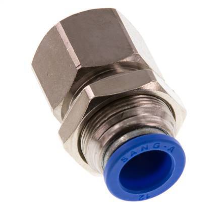 Racor rápido de 12 mm x G1/2'' con rosca hembra Pasamuros de latón/PA 66 NBR