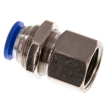 Racor rápido de 12 mm x G1/2'' con rosca hembra Pasamuros de latón/PA 66 NBR