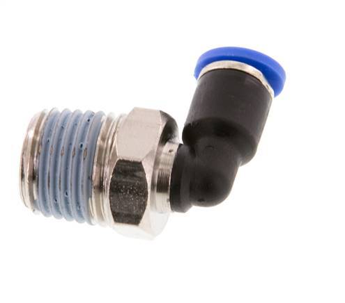 Codo de 90 grados de 4mm x R1/4'' con rosca macho latón/PA 66 NBR giratorio [2 piezas]