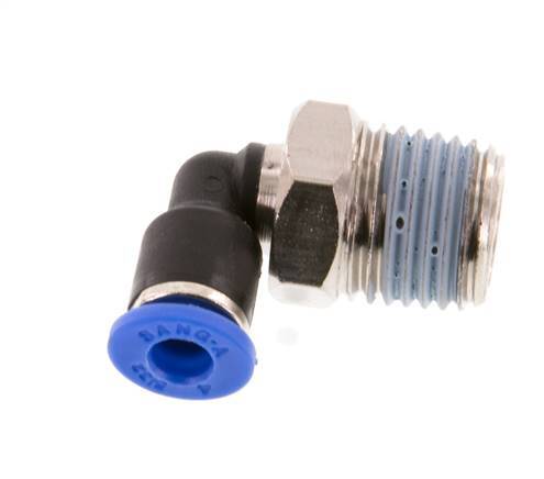 Codo de 90 grados de 4mm x R1/4'' con rosca macho latón/PA 66 NBR giratorio [2 piezas]