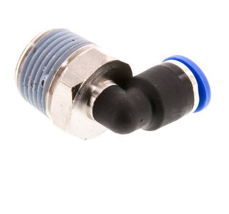 Racor de 6mm x R3/8'' 90deg con rosca macho latón/PA 66 NBR manguito corto giratorio [2 piezas]