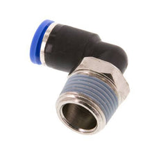Codo de 90 grados 8mm x R3/8'' con rosca macho Latón/PA 66 NBR Manguito corto giratorio [2 piezas]