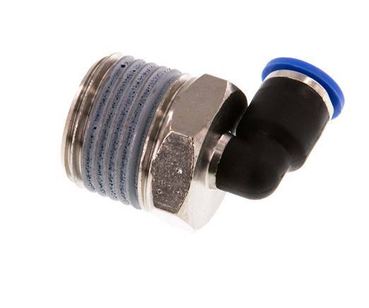 Racor de 6mm x R1/2'' 90deg con rosca macho Latón/PA 66 NBR Manguito corto giratorio [2 piezas]
