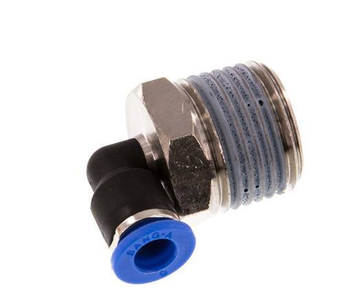 Racor de 6mm x R1/2'' 90deg con rosca macho Latón/PA 66 NBR Manguito corto giratorio [2 piezas]