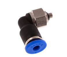 Racor de 3mm x M 3 90deg con rosca macho Latón/PA 66 NBR Manguito corto giratorio [2 piezas]
