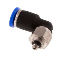 Racor de 3mm x M 3 90deg con rosca macho Latón/PA 66 NBR Manguito corto giratorio [2 piezas]