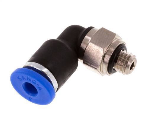 3mm x M 5 90deg Elbow Push-in Fitting with Male Threads Brass/PA 66 NBR Short Sleeve Rotatable [5 Pieces]