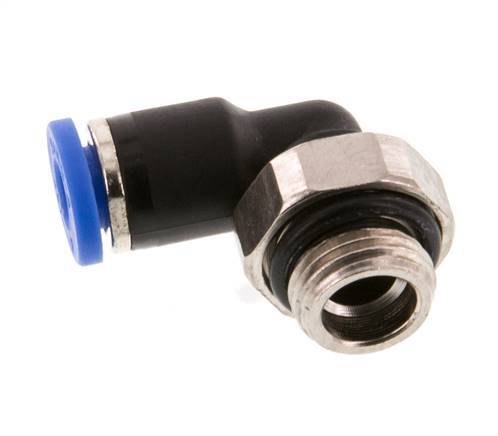4mm x G1/8'' 90deg Elbow Push-in Fitting with Male Threads Brass/PA 66 NBR Short Sleeve Rotatable [2 Pieces]