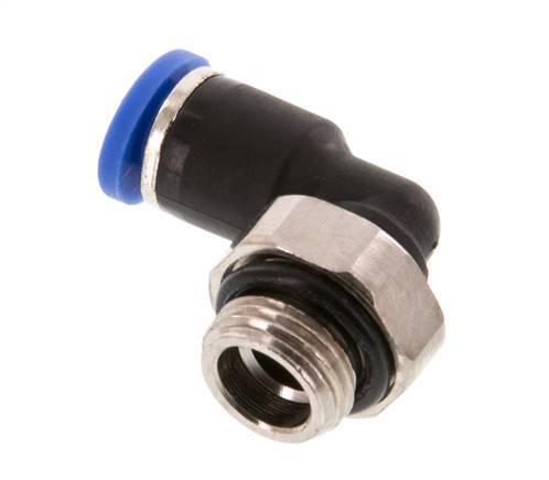 4mm x G1/8'' 90deg Elbow Push-in Fitting with Male Threads Brass/PA 66 NBR Short Sleeve Rotatable [2 Pieces]