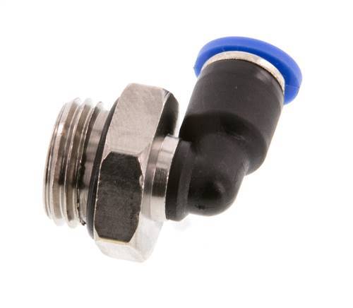 Racor de 4mm x G1/4'' 90deg con rosca macho latón/PA 66 NBR manguito corto giratorio [2 piezas]