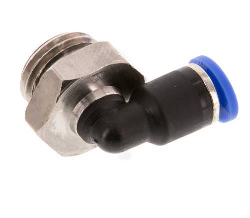 Racor de 4mm x G1/4'' 90deg con rosca macho latón/PA 66 NBR manguito corto giratorio [2 piezas]
