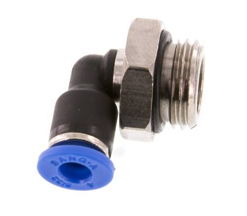 4mm x G1/4'' 90deg Elbow Push-in Fitting with Male Threads Brass/PA 66 NBR Short Sleeve Rotatable [2 Pieces]