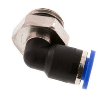 6mm x G1/4'' 90deg Elbow Push-in Fitting with Male Threads Brass/PA 66 NBR Short Sleeve Rotatable [2 Pieces]