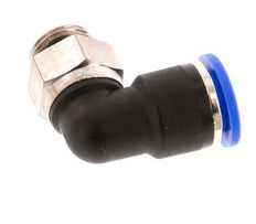 10mm x G1/4'' 90deg Elbow Push-in Fitting with Male Threads Brass/PA 66 NBR Short Sleeve Rotatable [2 Pieces]