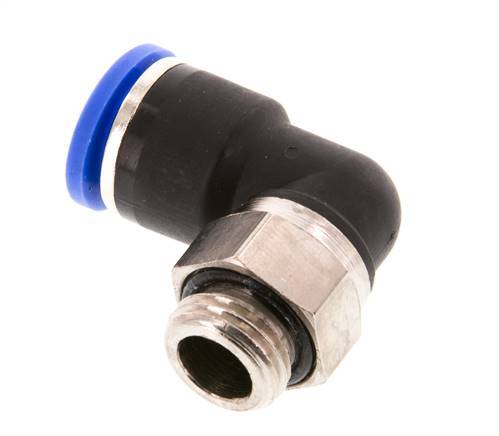 10mm x G1/4'' 90deg Elbow Push-in Fitting with Male Threads Brass/PA 66 NBR Short Sleeve Rotatable [2 Pieces]