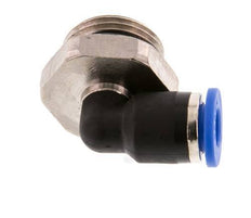 6mm x G3/8'' 90deg Elbow Push-in Fitting with Male Threads Brass/PA 66 NBR Short Sleeve Rotatable [2 Pieces]