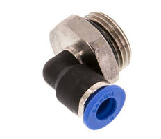 Racor de 6mm x G3/8'' 90deg con rosca macho Latón/PA 66 NBR Manguito corto giratorio [2 piezas]