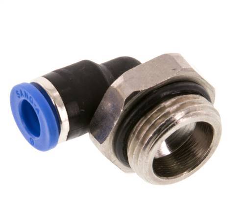 Racor de 6mm x G3/8'' 90deg con rosca macho Latón/PA 66 NBR Manguito corto giratorio [2 piezas]