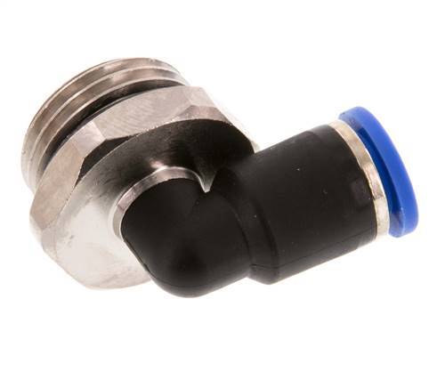 Racor de 8mm x G1/2'' 90deg con rosca macho Latón/PA 66 NBR Manguito corto giratorio [2 piezas]