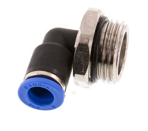 Racor de 8mm x G1/2'' 90deg con rosca macho Latón/PA 66 NBR Manguito corto giratorio [2 piezas]