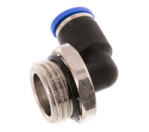 Racor de 8mm x G1/2'' 90deg con rosca macho Latón/PA 66 NBR Manguito corto giratorio [2 piezas]