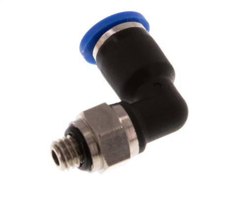 4mm x M 5 90deg Elbow Push-in Fitting with Male Threads Brass/PA 66 NBR Rotatable [2 Pieces]