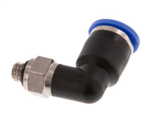 6mm x M 5 90deg Elbow Push-in Fitting with Male Threads Brass/PA 66 NBR Rotatable [2 Pieces]