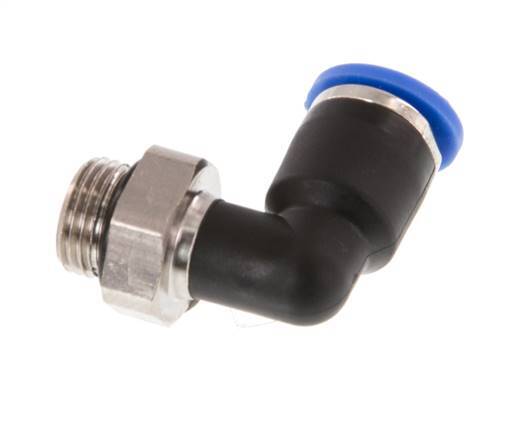 6mm x G1/8'' 90deg Elbow Push-in Fitting with Male Threads Brass/PA 66 NBR Rotatable [2 Pieces]