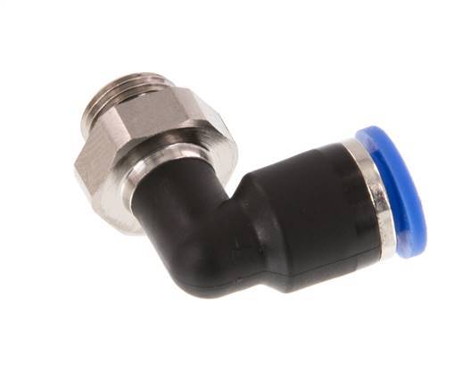 6mm x G1/8'' 90deg Elbow Push-in Fitting with Male Threads Brass/PA 66 NBR Rotatable [2 Pieces]