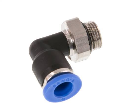6mm x G1/8'' 90deg Elbow Push-in Fitting with Male Threads Brass/PA 66 NBR Rotatable [2 Pieces]