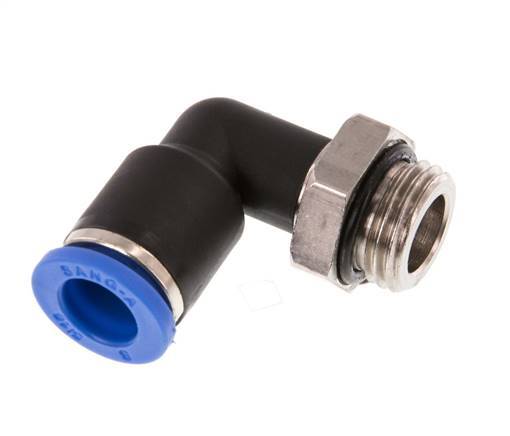 8mm x G1/4'' 90deg Elbow Push-in Fitting with Male Threads Brass/PA 66 NBR Rotatable [2 Pieces]
