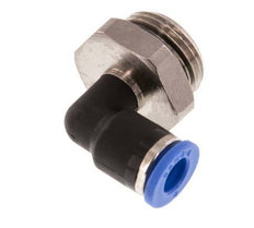 6mm x G3/8'' 90deg Elbow Push-in Fitting with Male Threads Brass/PA 66 NBR Rotatable [2 Pieces]
