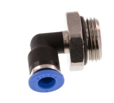6mm x G3/8'' 90deg Elbow Push-in Fitting with Male Threads Brass/PA 66 NBR Rotatable [2 Pieces]