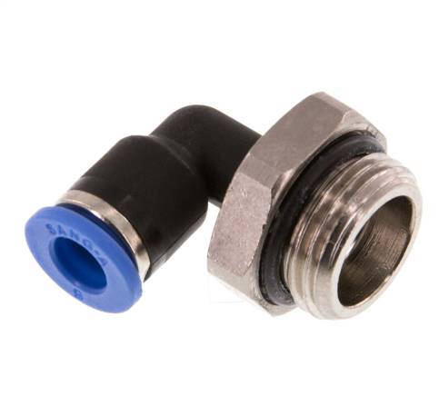 6mm x G3/8'' 90deg Elbow Push-in Fitting with Male Threads Brass/PA 66 NBR Rotatable [2 Pieces]