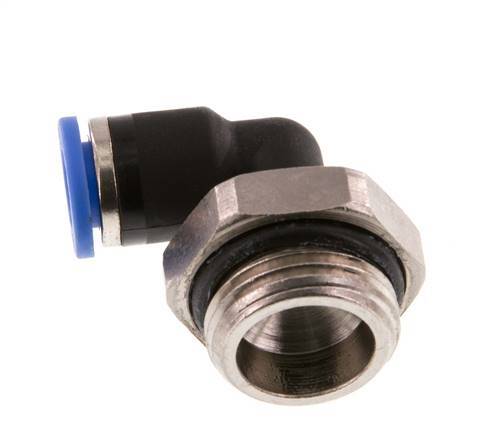 6mm x G3/8'' 90deg Elbow Push-in Fitting with Male Threads Brass/PA 66 NBR Rotatable [2 Pieces]
