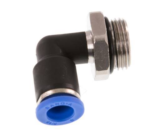 8mm x G3/8'' 90deg Elbow Push-in Fitting with Male Threads Brass/PA 66 NBR Rotatable [2 Pieces]