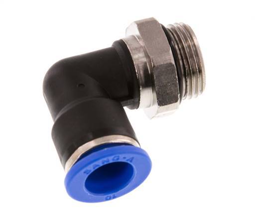 10mm x G3/8'' 90deg Elbow Push-in Fitting with Male Threads Brass/PA 66 NBR Rotatable [2 Pieces]